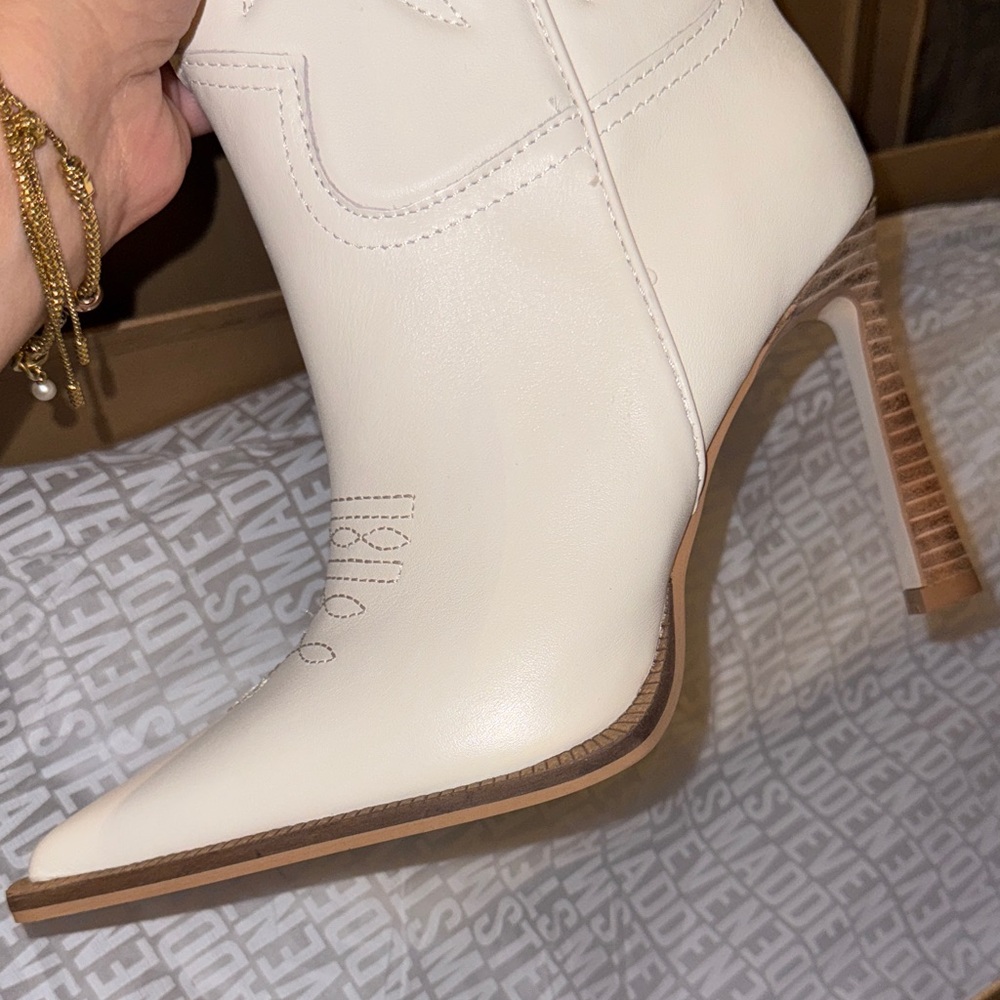Steve Madden Womens Kinzee Leather Knee-High Cowboy, Western Boots - Picture 3 of 6